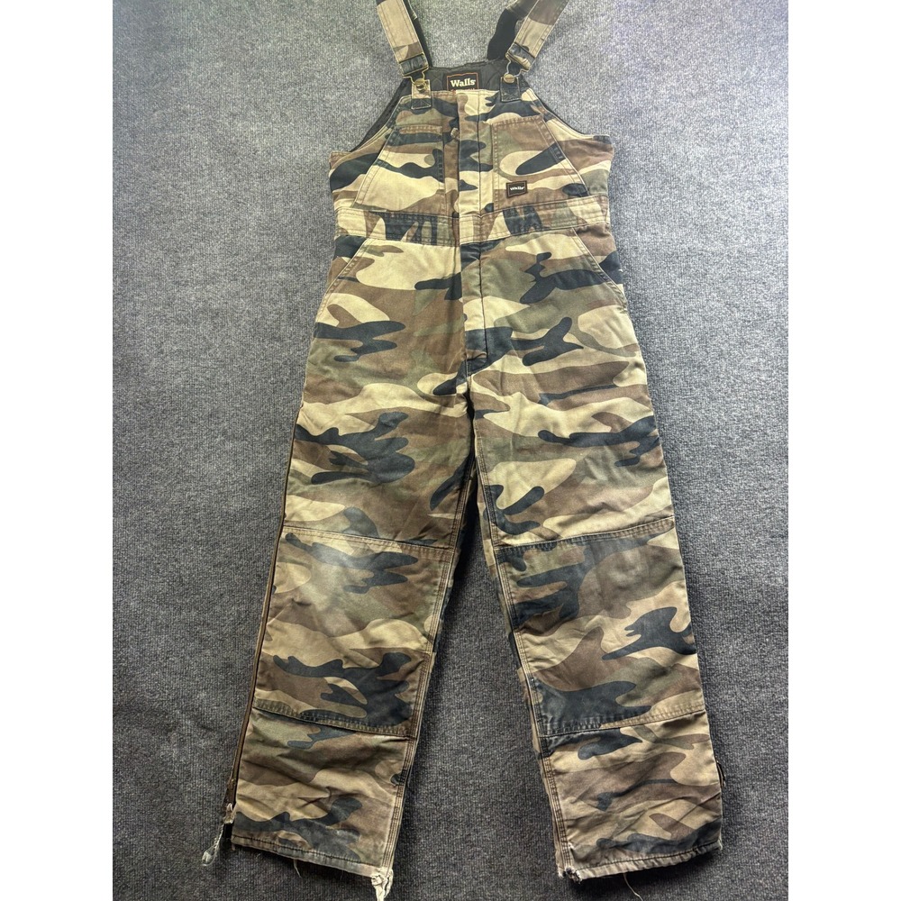Walls Overalls Kids XL Camo Tough Wear Insulated Kidz Grow System Bibs